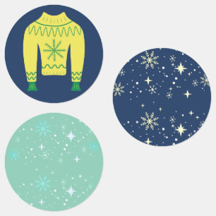 Retro Vakantie Lelijke Trui Kerstfeest Sticker