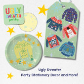 Retro Vakantie Lelijke Trui Kerstfeest Uitnodigen Feestdagenkaart