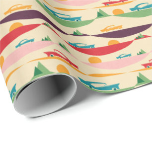 retro vakantiebeige cadeaupapier