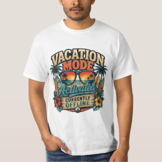 Retro Vakantiestand Geactiveerd Momenteel Offline T-shirt