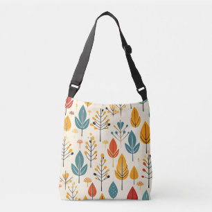 Retro val bladeren herfst bladeren patroon crossbody tas