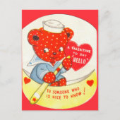 retro Valentijn beer Briefkaart (Voorkant)