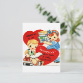 Retro  Valentijn boek leuk briefkaart (Staand voorkant)