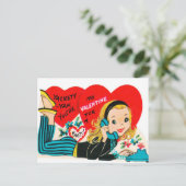 Retro  Valentijn briefkaart (Staand voorkant)