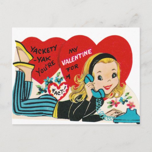 Retro  Valentijn briefkaart (Voorkant)