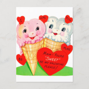 retro  Valentijn Briefkaart