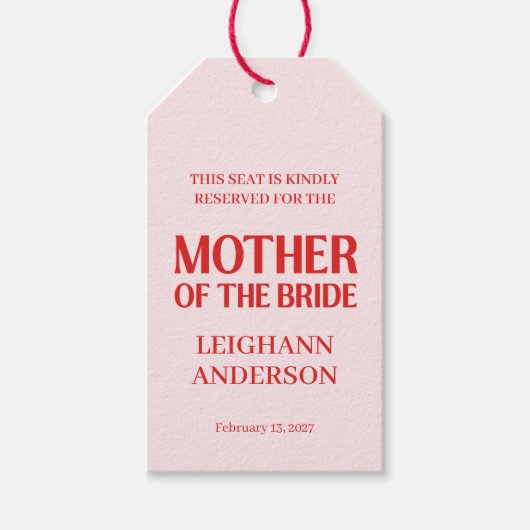 Retro Valentijn Bruidsmeisjesfeest Rood Roze Cadeaulabel (Voorkant)