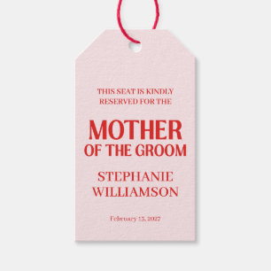 Retro Valentijn Bruiloftsborrel Rood Roze Cadeaulabel