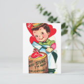 Retro  Valentijn butcher Holiday briefkaart (Staand voorkant)