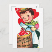 Retro  Valentijn butcher Holiday briefkaart (Voorkant / Achterkant)