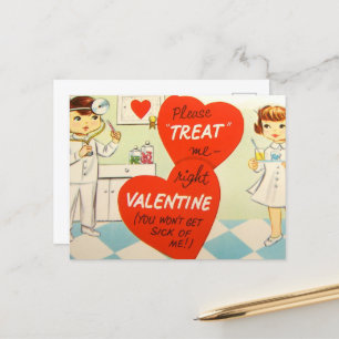 retro Valentijn Doctor Nurse Briefkaart