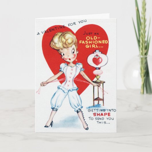 Retro  Valentijn Feestdagen Kaart (Voorkant)