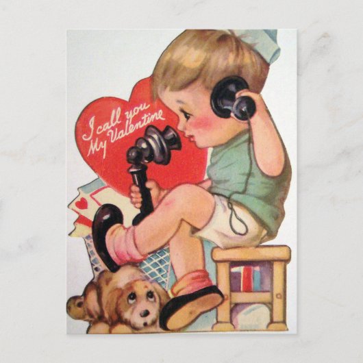 retro Valentijn Feestdagenkaart (Voorkant)