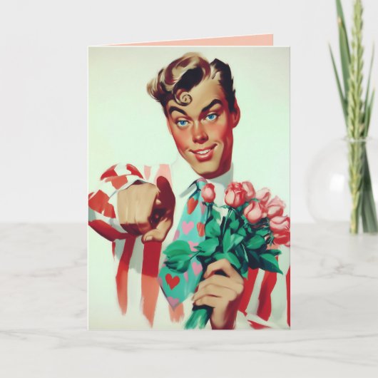 Retro Valentijn Flirty Guy (Voorkant)