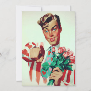 Retro Valentijn Flirty Guy Kaart