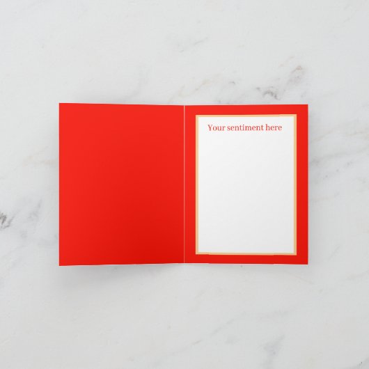 retro Valentijn hert voegt sentiment toe Feestdagen Kaart (Binnen)