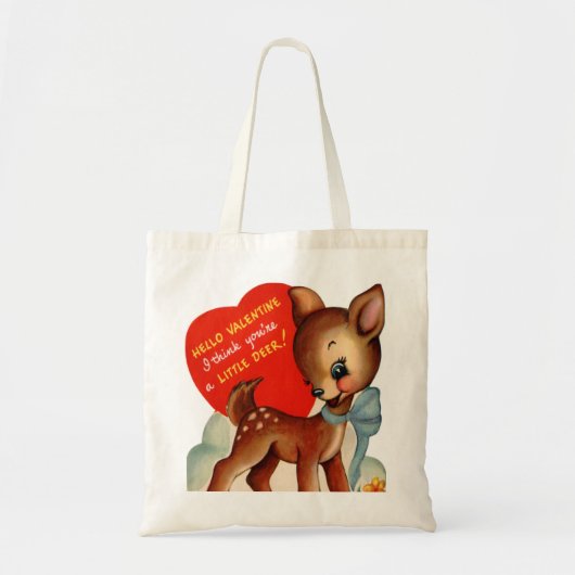 retro Valentijn herten Tote Bag (Voorkant)