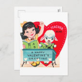 Retro  Valentijn Holiday briefkaart (Voorkant / Achterkant)
