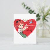 Retro  Valentijn Holiday briefkaart (Staand voorkant)