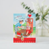 Retro  Valentijn Holiday briefkaart koppel (Staand voorkant)