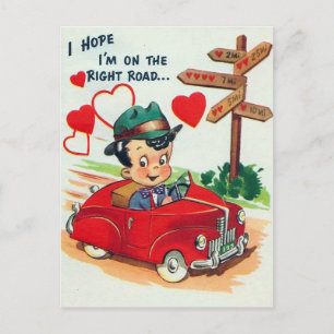 Retro Valentijn Holiday man briefkaart