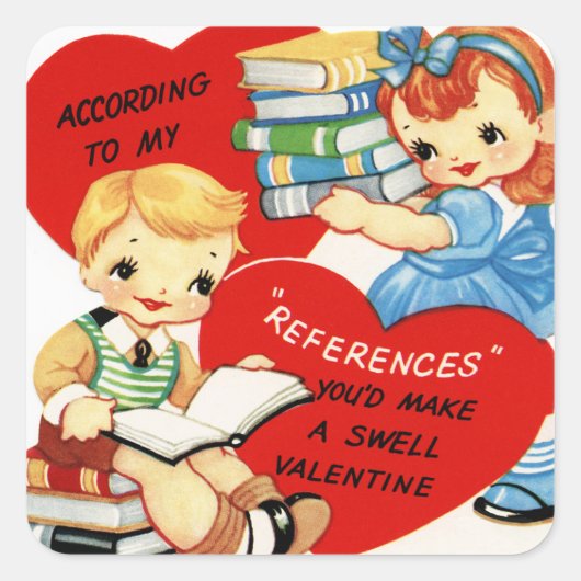 Retro  Valentijn Holiday sticker (Voorkant)