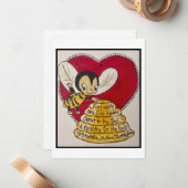 Retro Valentijn Kaart Notitiekaartje (Voorkant / Achterkant in situ)