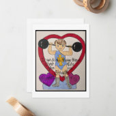 Retro Valentijn Kaart Notitiekaartje (Voorkant / Achterkant in situ)