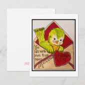 Retro Valentijn Kaart Notitiekaartje (Voorkant / Achterkant)