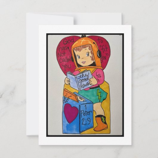 Retro Valentijn Kaart Notitiekaartje (Voorkant)