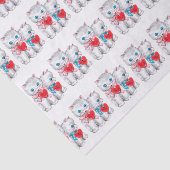 Retro Valentijn Katten Tissuepapier (Detail)