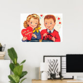 Retro  Valentijn kinder poster (Thuiskantoor)