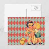 Retro Valentijn Kitsch Kinder Feestdagenkaart (Voorkant / Achterkant)