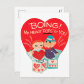 Retro  Valentijn koppel Vakantie briefkaart (Voorkant / Achterkant)