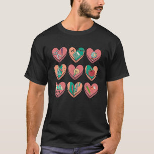 Retro Valentijn Leraar Snoep Hart School Leraar T-shirt
