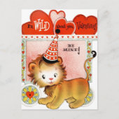 retro  Valentijn lion Feestdagenkaart (Voorkant)