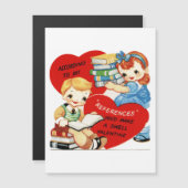 Retro  Valentijn Magnetische Kaart (Voorkant / Achterkant)