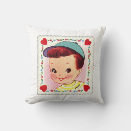 Retro Valentijn Meisje en Jongen Kussen