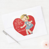 Retro Valentijn meisje vakantie sticker (Envelop)