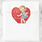 Retro Valentijn meisje vakantie sticker (Tas)