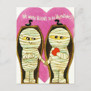 Retro Valentijn Mummies Holiday briefkaart