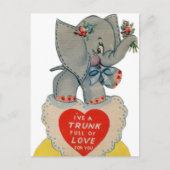 retro  Valentijn olifant Feestdagenkaart (Voorkant)