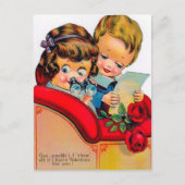 retro  Valentijn paar Briefkaart (Voorkant)