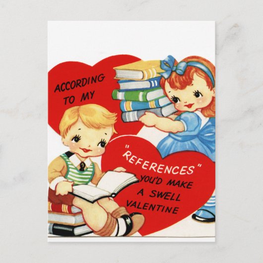 retro Valentijn paar Feestdagenkaart (Voorkant)