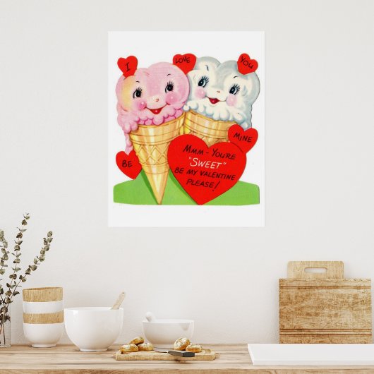 Retro Valentijn poster (Keuken)