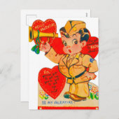 retro  Valentijn Soldaat Feestdagenkaart (Voorkant / Achterkant)