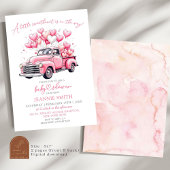 Retro Valentijn Truck Sweetheart Baby shower Kaart