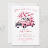 Retro Valentijn Truck Sweetheart Baby shower Kaart (Voorkant)