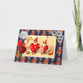 Retro Valentijnsdag Gevouwen Wenskaart Kaart