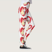 Retro Valentijnsdag, harlekijn en hart Leggings (Rechts)